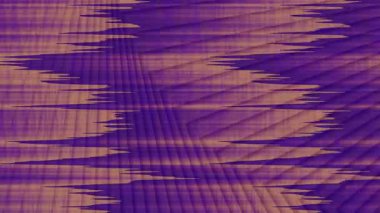 Dinamik soyut geometrik desen, mor ve bronzlaşmış arka planda. Değişen çizgiler ve düzensiz şekiller görsel olarak meşgul edici bir hareket grafiği oluşturur.