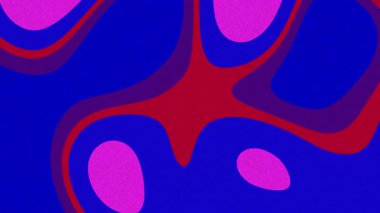 Mavi, kırmızı ve pembe kıvrımlı organik şekilleri olan canlı ve soyut bir arka plan. Akışkan hareket ve pürüzsüz geçişler dinamik bir görsel oluşturur.