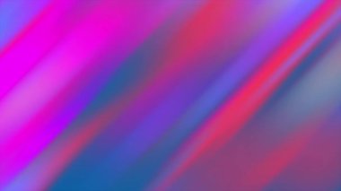 Dinamik soyut arka planda pembe, mor ve mavi de dahil olmak üzere neon renklerin çapraz çizgileri yer alıyor. Pürüzsüz hareket bulanık etki enerji ve hareket hissi yaratır..