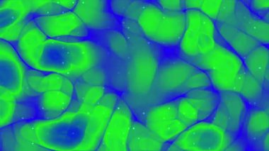 Canlı mavi ve yeşil renkli soyut akışkan organik doku dinamik dalgalanma efektleri ve ince parlak parçacıklar. Bilim, teknoloji ya da şenlik için ideal..