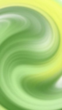 Yumuşak akışkan soyut arkaplan, yeşil ve sarı eğimli, doğa veya organik temalar için hafif bir girdap hareketi yaratıyor..
