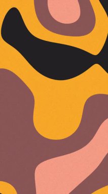 Pürüzsüz, akıcı soyut arka plan animasyonu yuvarlak organik şekiller içeren koyu toprak, kahverengi ve şeftali renginde. Çeşitli grafik projeleri için modern, desenli tasarım ideal.