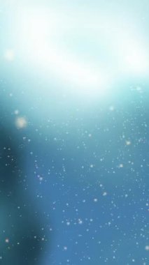 Soyut beyaz, lacivert gradyan arka plan yumuşak bokeh yüzen kar parçacıkları ve hafif ışık patlaması kış tatili için ideal atmosferik video hareket tasarımı ve arka plan örtüsü
