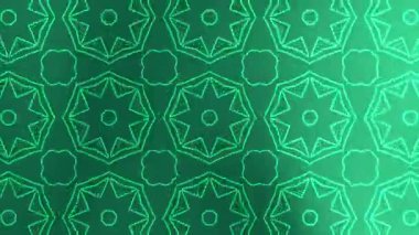 Yıldız motifleri ve arka plan duvar kağıtları ve tasarım projeleri için ideal yumuşak eğimli kusursuz yeşil geometrik süsleme deseni.