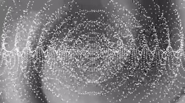 soyut arkaplan gri parçacık dalgası eşmerkezli halkalar ve dalga biçimi çizgileri oluşturarak veri görselleştirme teknolojisi sunumları ve hareket arkaplanı için idealdir.