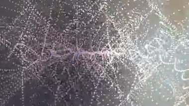 Teknoloji tasarımı ve hareket grafikleri projeleri için ideal ışık grafikli yumuşak soyut parçacık girdabı noktalı hareket arkaplanı.