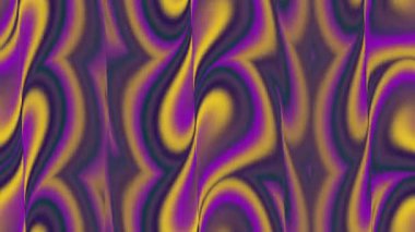 Akan psikedelik girdaplar içeren sarı siyah ve mor renkli kusursuz sıvı mermer hareket arkaplanı hareket grafik görsel efektler ve yaratıcı tasarım projeleri için idealdir..