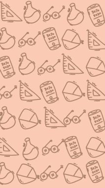 Matematik ve geometri ikonları ile kusursuz el çizimi eğitim modeli arka plan duvar kağıtları paketleme ve yüzey tasarımı için idealdir.