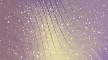 Akan parçacıklar ve yumuşak mor parıltısıyla soyut dalgalı eğimli arkaplan