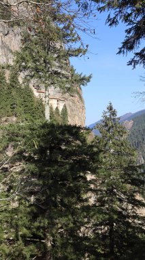 Manastır orman uçurumu. Sumela Manastırı. Yüksek kalite fotoğraf