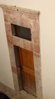 Taş kemerli pencere. Manastır orman uçurumu. Sumela Manastırı. Yüksek kalite fotoğraf