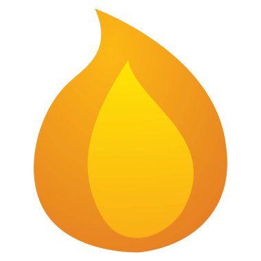 parlak sarı ve turuncu alev çizimi temiz beyaz arkaplan resmi