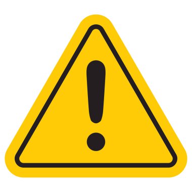 beyaz arkaplanda uyarı işareti simgesi