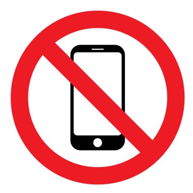 Cep telefonu simgesi yok, vektör illüstrasyonu