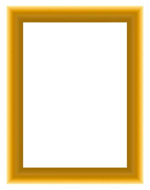 Beyaz arkaplanda altın çerçeve