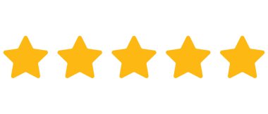 beş yıldız derecelendirme ikon vektör çizimi