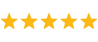 Beş yıldız vektör simgesi