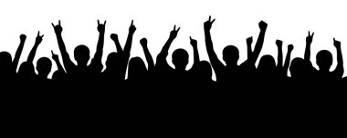 Kalabalık insan, vektör siluetleri.