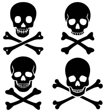 Kafatası simgelerinin vektör illüstrasyonu