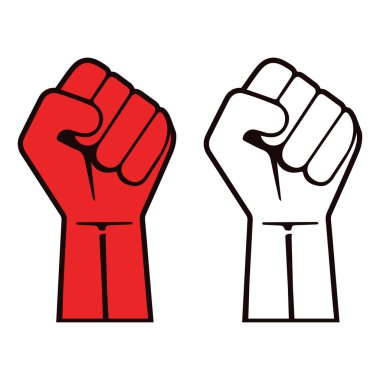 İki elli yumruk. vektör illüstrasyonu