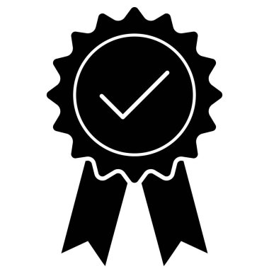 Kurdele simgesi ve vektör illüstrasyonlu rozet