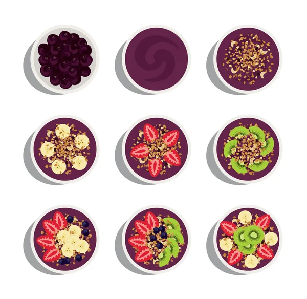 Acai menu variation — Stock Vector