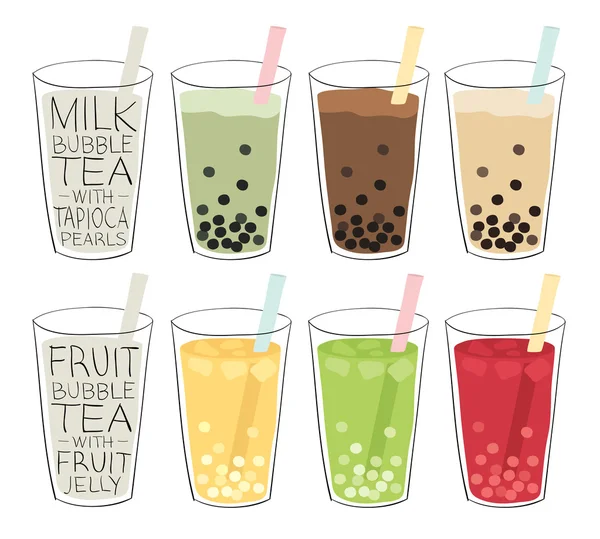 Bubble tea recept — Stock vektor