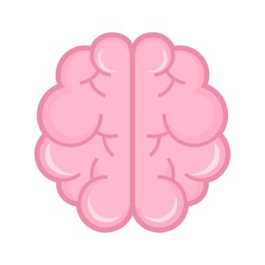 Pembe beyin simgesi insan zekasını, duygusunu ve yaratıcılığını temsil ediyor, psikoloji, eğitim ve sağlık projeleri için mükemmel..