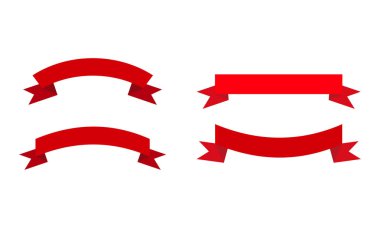 Red ribbon banner graphic suitable for titles, labels, or promotional materials, great for advertising, poster, and celebration projects.