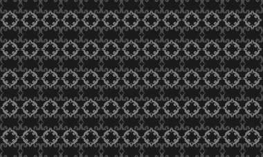 Koyu arkaplanda gri süsleme motifi zarif bir bağ hissi veriyor. Duvar kağıtları, lüks davetiyeler, posterler ve arka plan dekorasyonu için ideal..