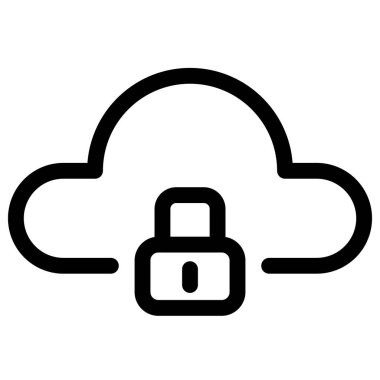 Bu simge güvenli bulut depolamasını sembolize eder. Bulut hesaplamasında veri koruması ve mahremiyeti temsil eder. Teknolojiyle ilgili projeler için idealdir..