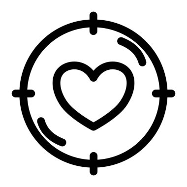 Aşk hedef grubu - temiz ve modern sevgililer günü simgesi.