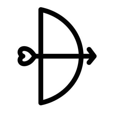 Aşk yayı ve ok - temiz ve modern sevgililer günü ikonu.