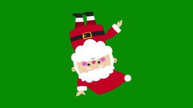 Dans eden komik Noel Baba Dinamik Sokak Dansı Hareketi, Hip Hop Noel Maskotu. Neşeli bir Noel Baba 'yı dinamik bir break dans hiphop yaparken gösteren canlı ve esprili bir çizim.