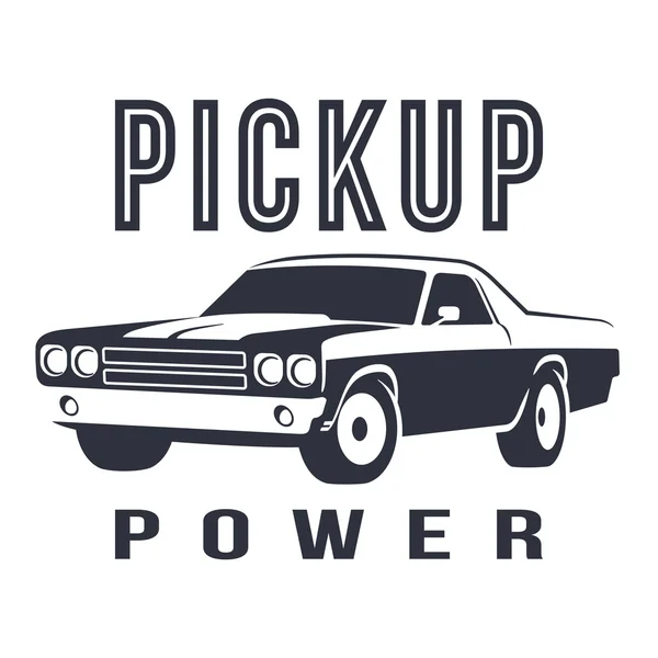 Pickup Muscle coche logo negro — Vector de stock