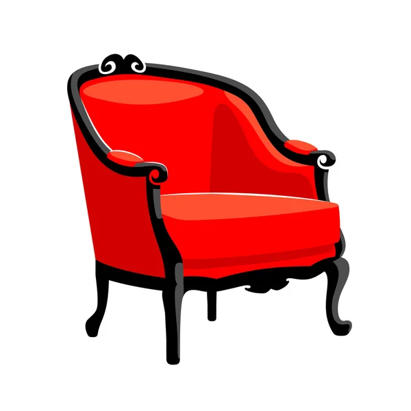 洛可可式的扶手椅。法国经典巴洛克式家具 — 图库矢量图片