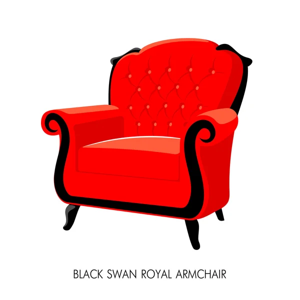 黑天鹅皇家扶手椅 — 图库矢量图片
