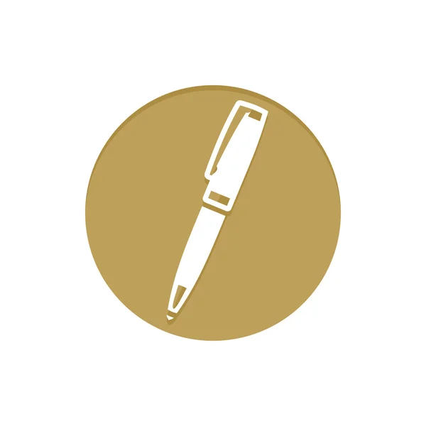 Gouden Vector Icon Pen — Stockvector