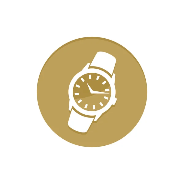 Reloj de pulsera Vector Icon de oro — Vector de stock