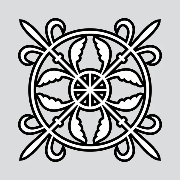 Білий і чорний орнамент ізольовані на сірому — стоковий вектор