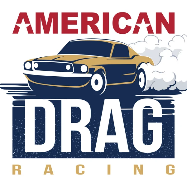 American Drag Racing Emblema — Vector de stock