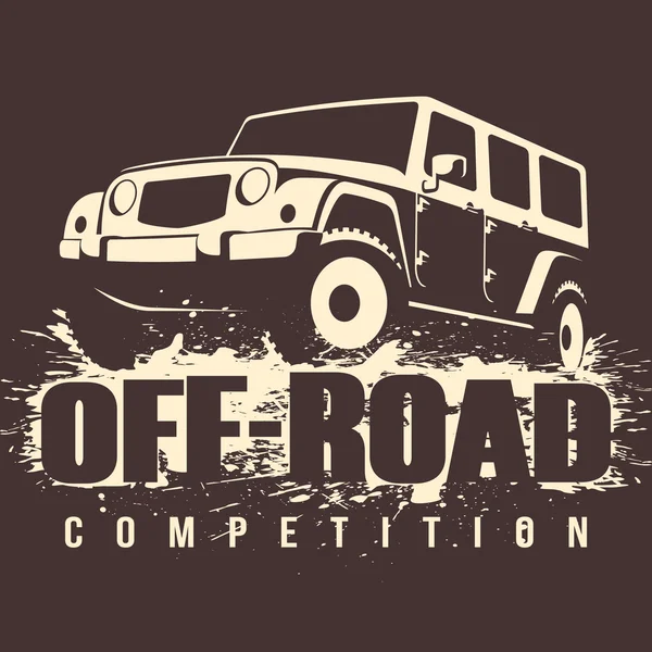 Off-road 4x4 Competencia de coches — Vector de stock