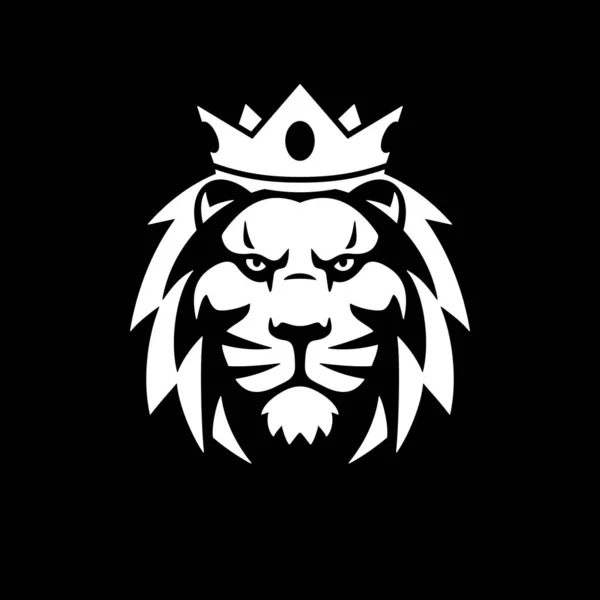 Löwenkopf Krone Logo Symbol Symbol Vektor Illustration — Stockvektor