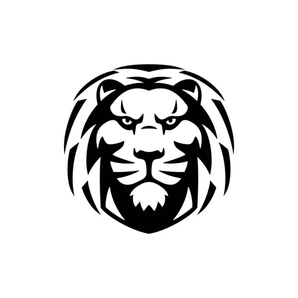 Aslan başlı lüks logo simgesi vektör illüstrasyonu — Stok Vektör