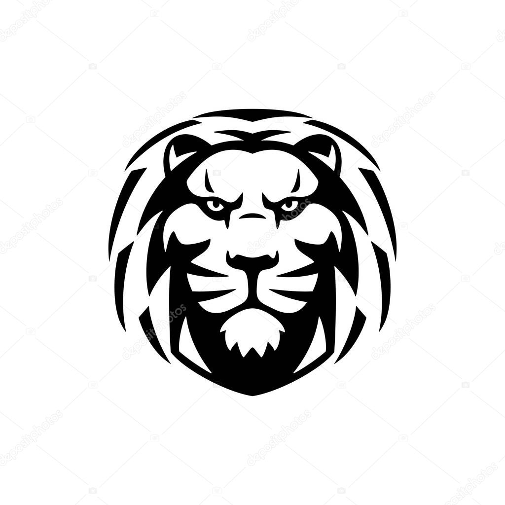 Lion head luxury logo icon template. Elegant lion logo design. Elegant lion symbol vector illustration