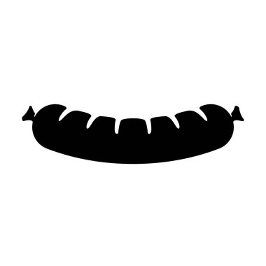 Frankfurt sosis simgesi logosu basit vektör illüstrasyonu