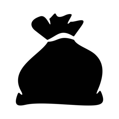 Closed black sack isolated white background vector illustration