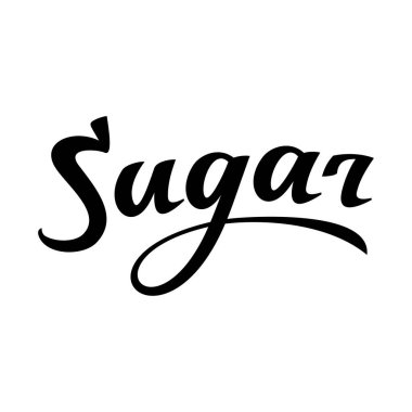 Handwritten black brush calligraphy Sugar isotated vector illustration