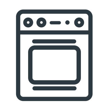Tasarım için minimalist mutfak fırını simgesi.