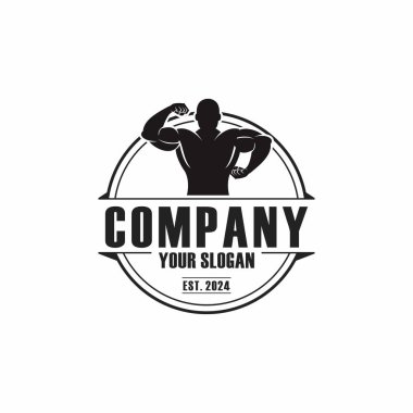 Fitness logosu, spor salonu logosu vektörü